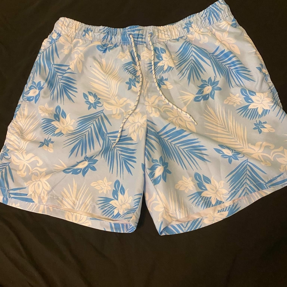 Mens blue floral bathing suit